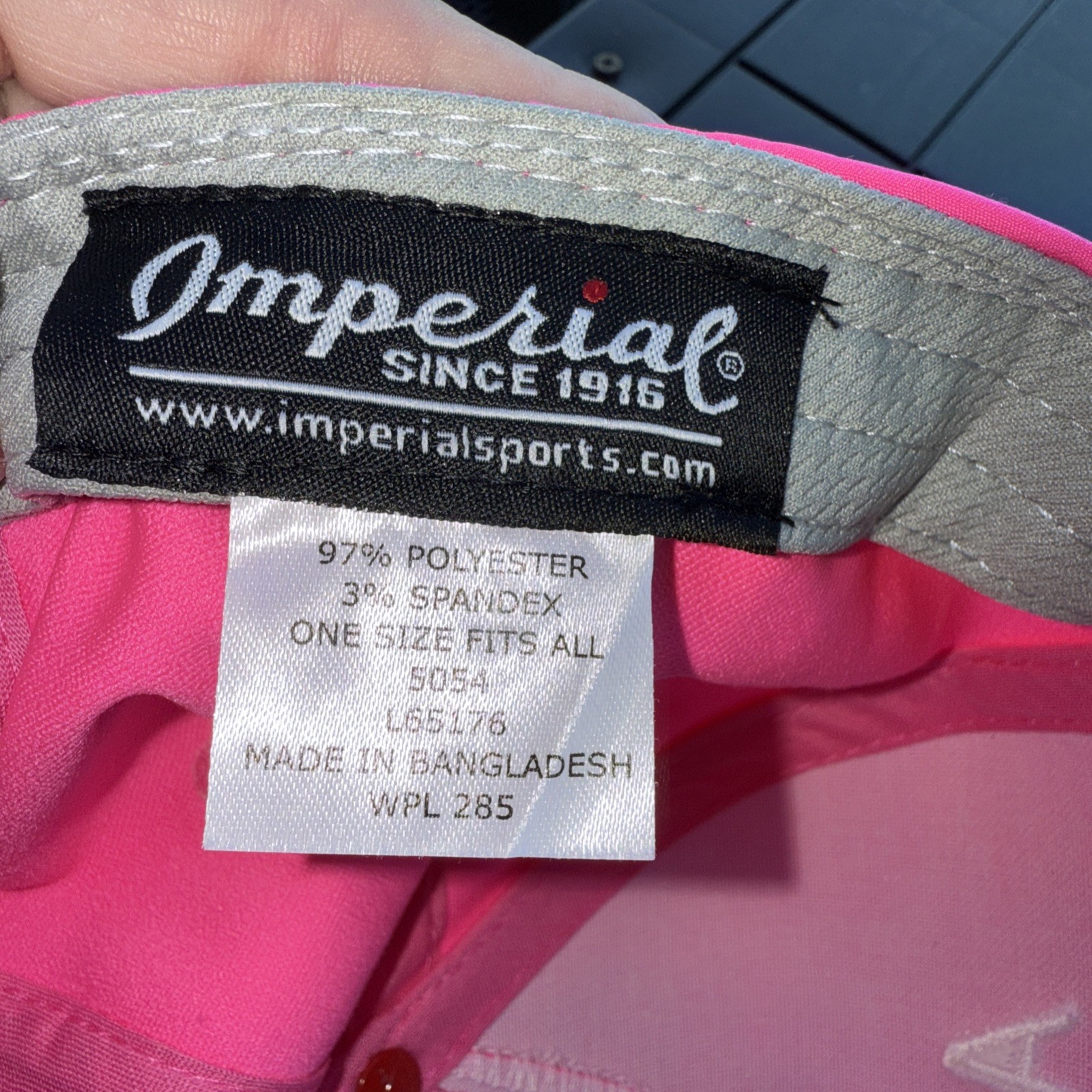 Arcadia Bluffs in White Script w Rope on Bright Pink Polyester Hat Cap SnapBack