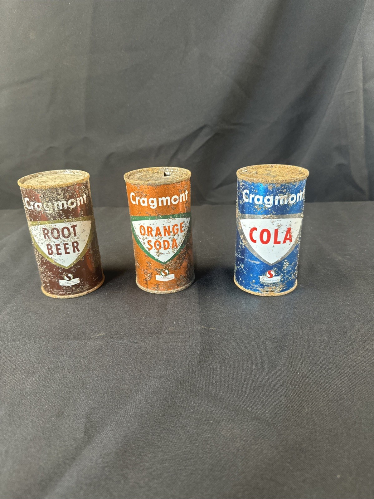 Vintage Lot Of 3 Cragmont Soda Cans Flat Top Safeway Used