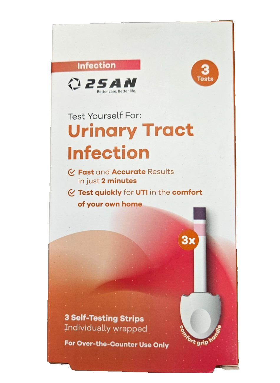 2SAN UTI Home Test Urinary Tract Infection Test Sticks 3 tests / box  --