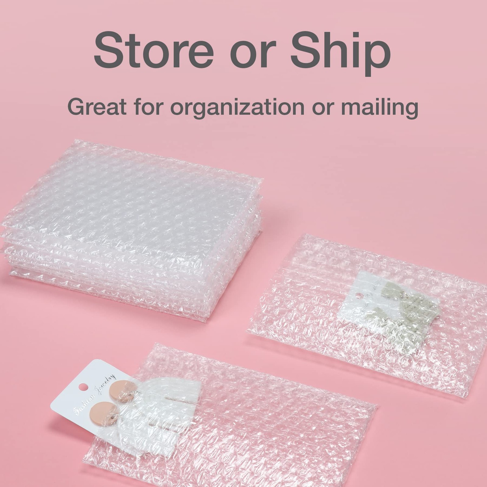 Clear Bubble Pouches, Cushioned Packing and Shipping Bags, Great for Storage ...