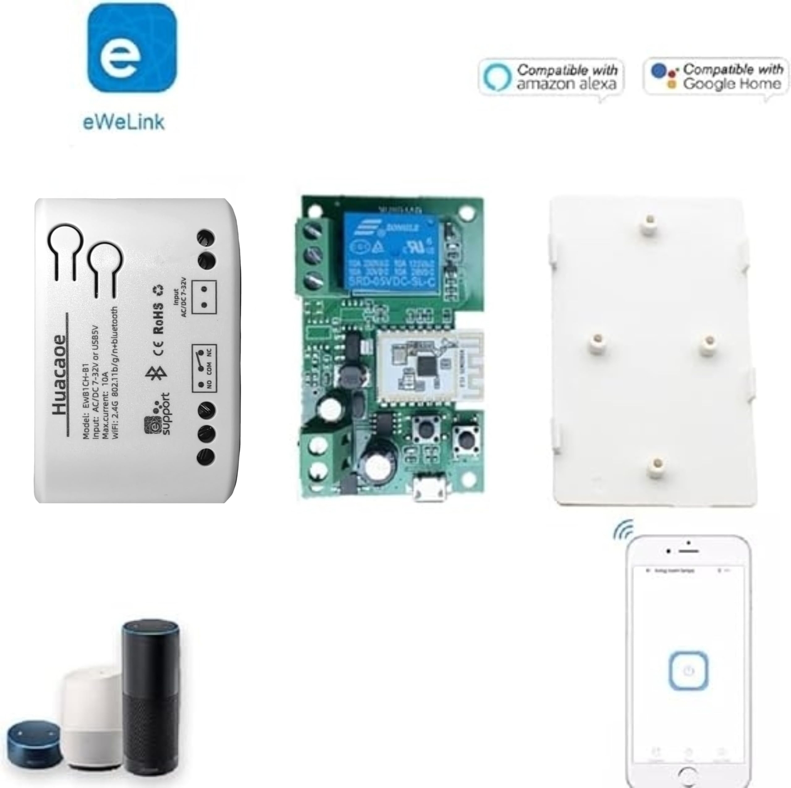 EWeLink 1CH 7-32V Smart Switch, Self-Locking Relay Switch, Mobile Phone Remot...