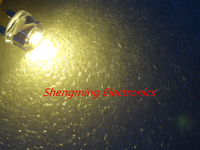 20pcs 8MM Water Clear Warm white Light Straw Hat LED Diodes Wide Angle