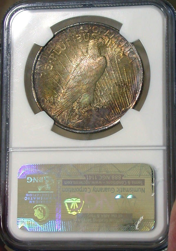 1922-P PEACE DOLLAR / BEAUTIFUL FULLY TONED REVERSE PLUS NICE LUSTER / NGC MS63