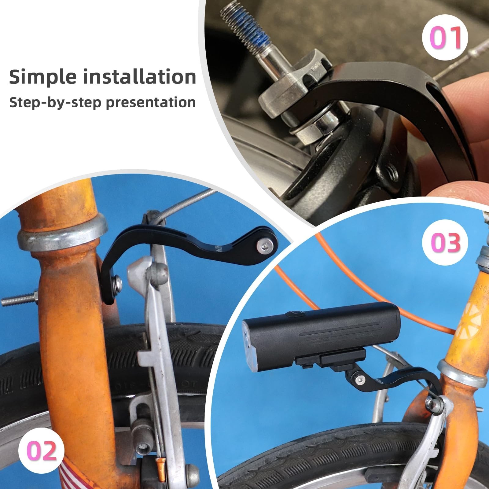 Out-Front Bicycle Light Mount Bracket for Road Bikes | Folding Bikes Compatib...