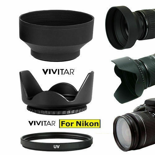 52mm LENS HOOD + RUBBER HOOD +HD UV FILTER FOR Nikon AF NIKKOR 50mm f/1.8D Lens