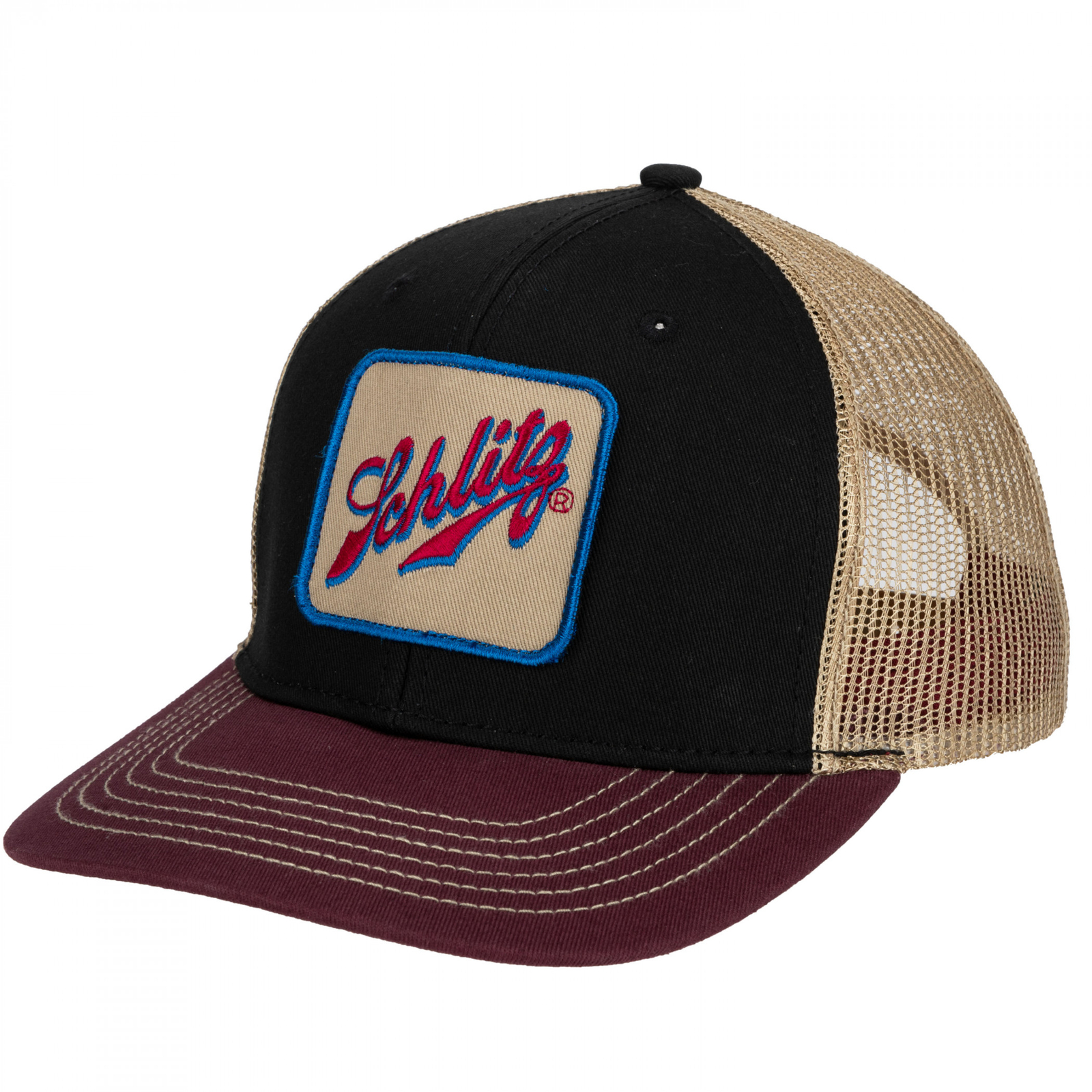 Schlitz Patch Retro Tri-Tone Cotton Twill Hat Multi-Color