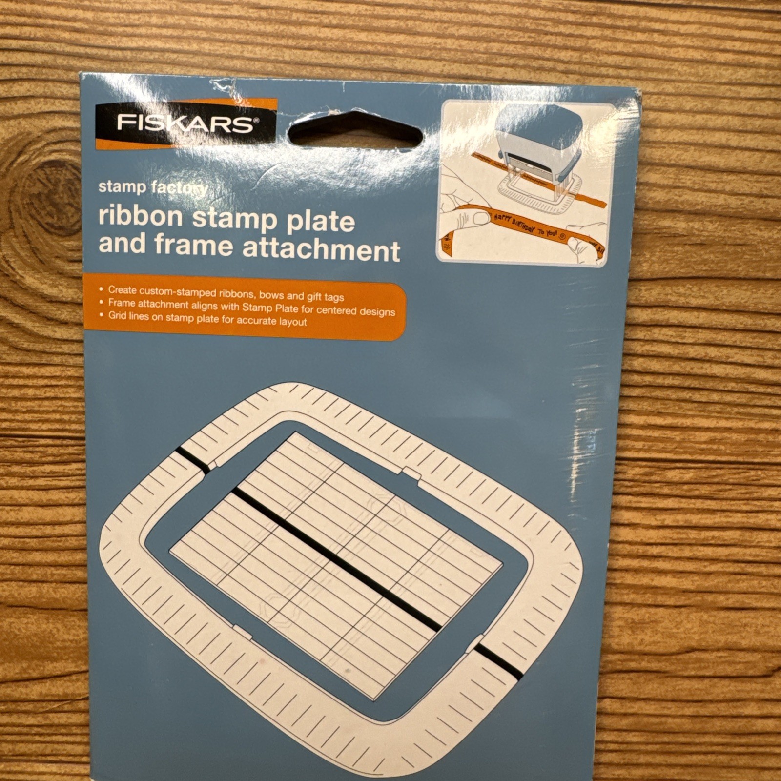 Fiskars Stamp Factory Ribbon Stamp Plate And Frame Attachment