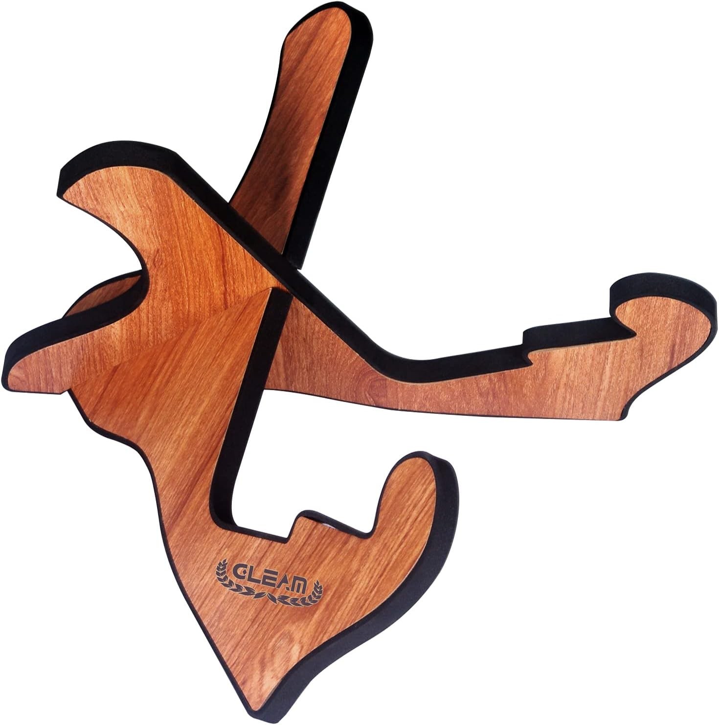 GLEAM Guitar Stand - Universal Wooden for Acoustic Electric and Brown