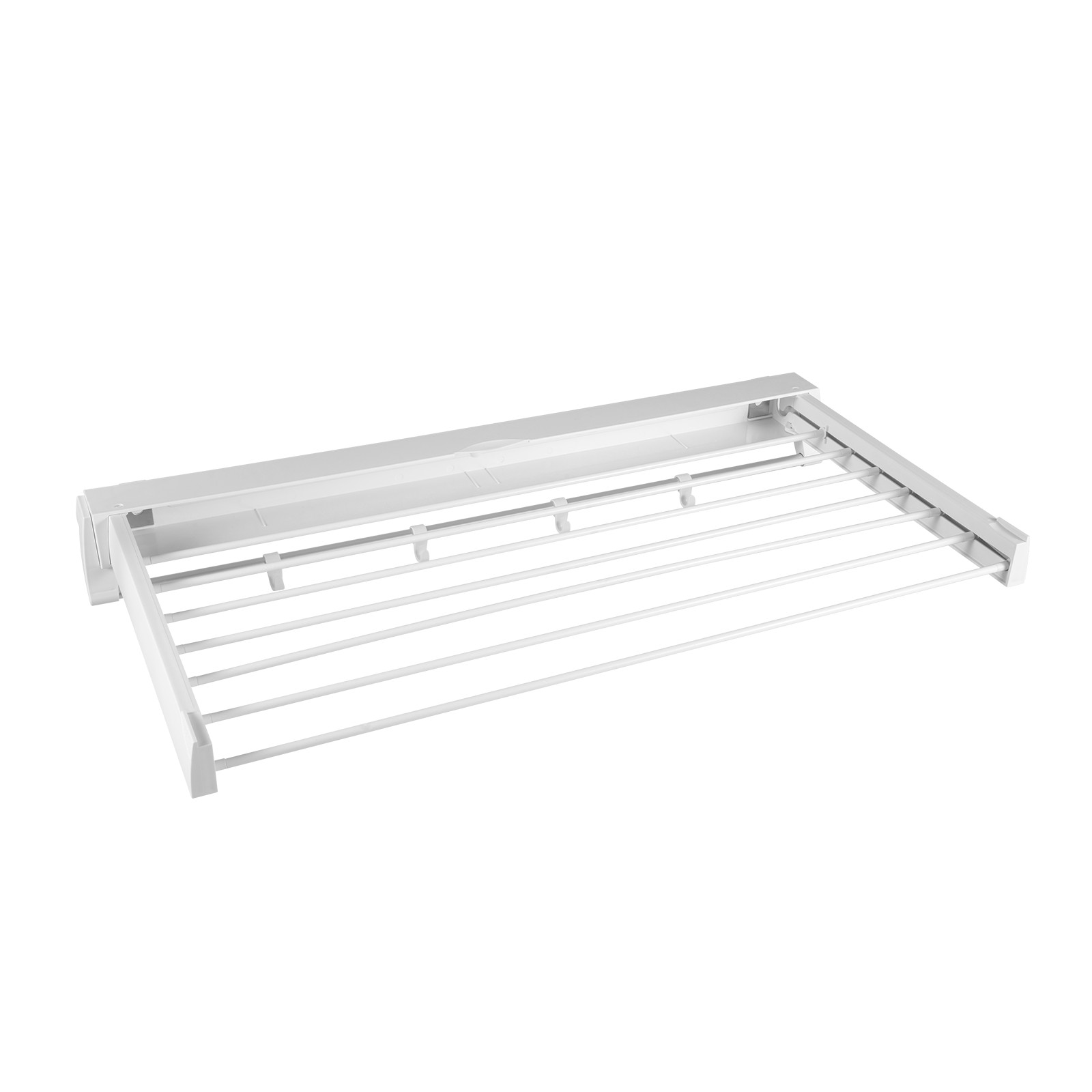 Wall-mounted Laundry Clothes Storage Drying Rack Retractable Dryer Hanger White