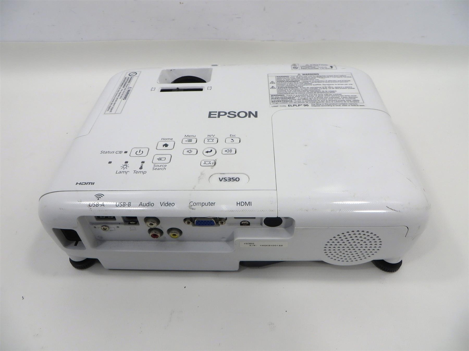 Epson VS350 3LCD HD Projector - Lamp Runtime : 00 Hrs