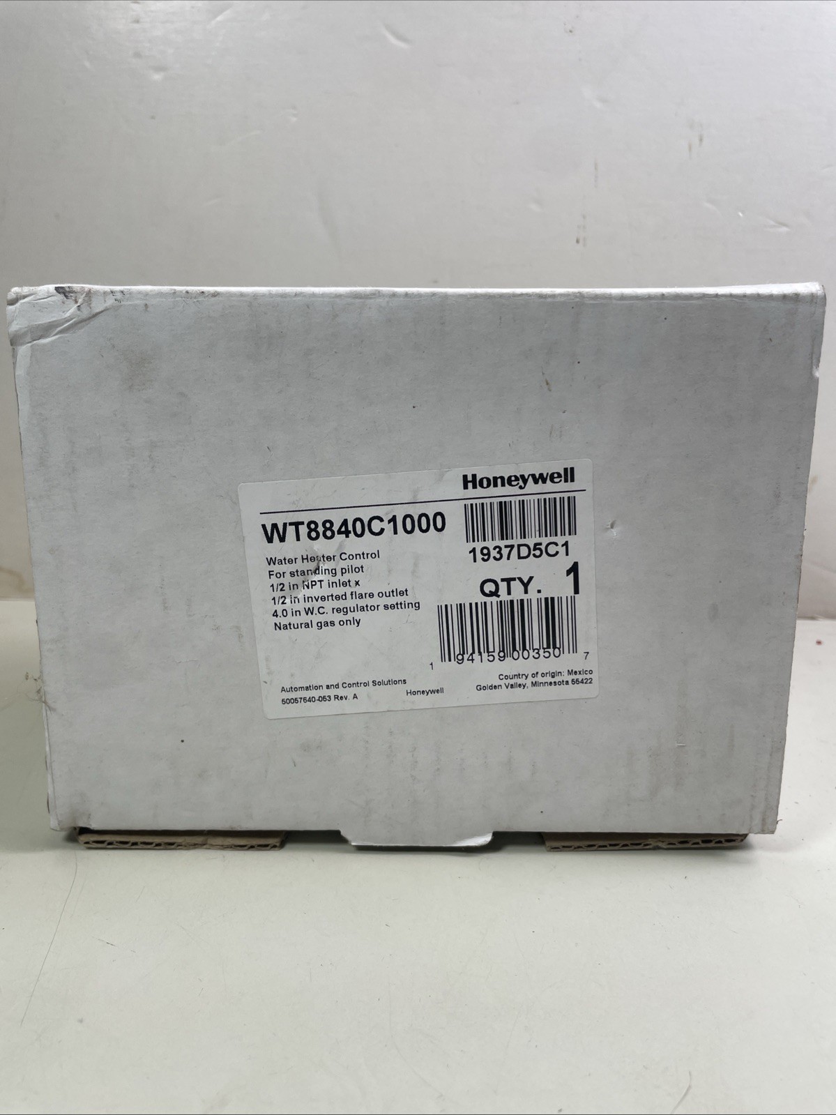Honeywell WT8840C1500 Replacement Valve for Rheem Water Heaters
