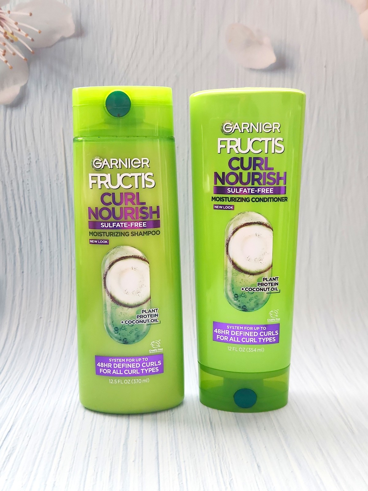 (Set of 2) Garnier Fructis Curl Nourish Moisturizing Shampoo & Conditioner 12 oz
