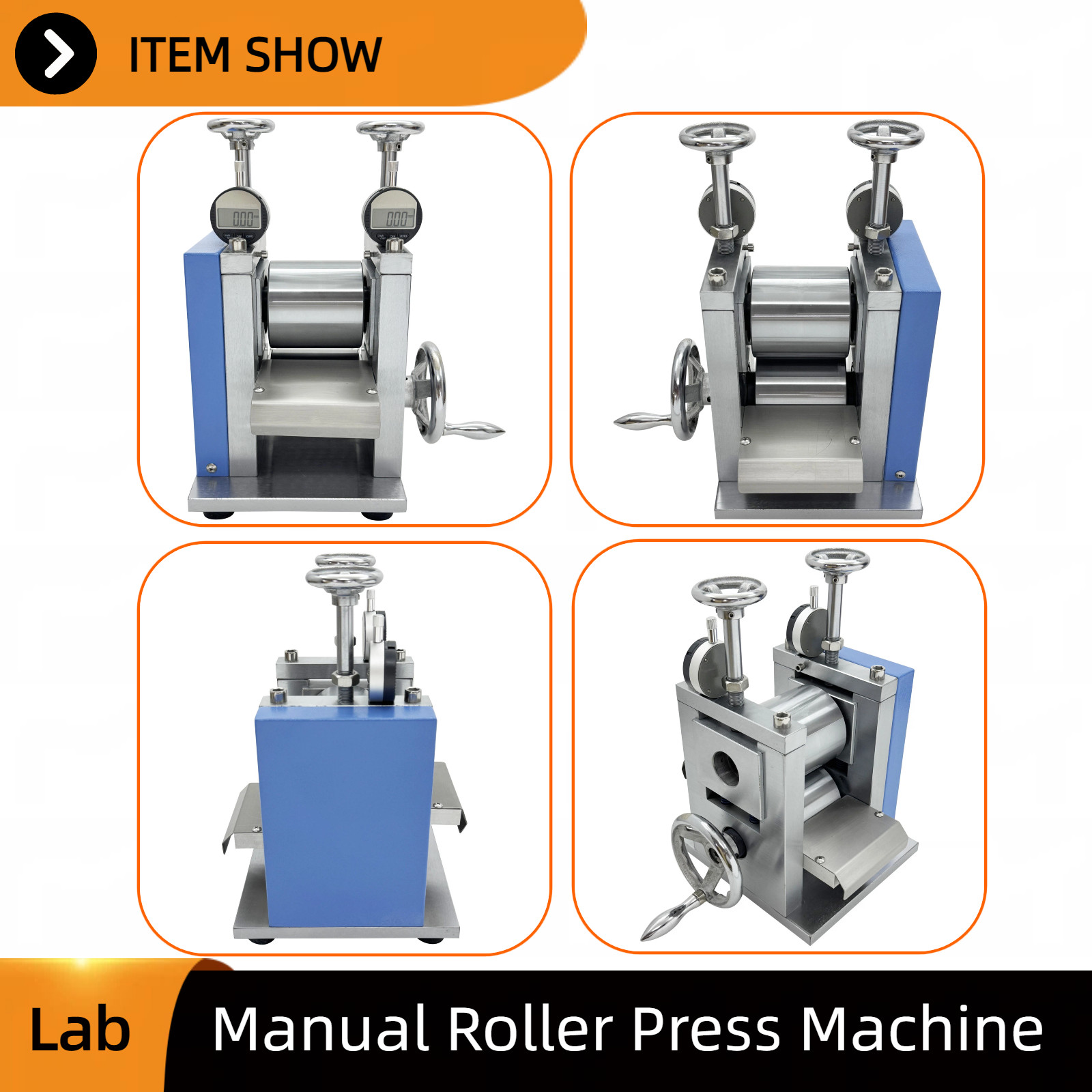 Lab Roller Mill Machine Digital Display for Battery Electrode Sheet Calendering