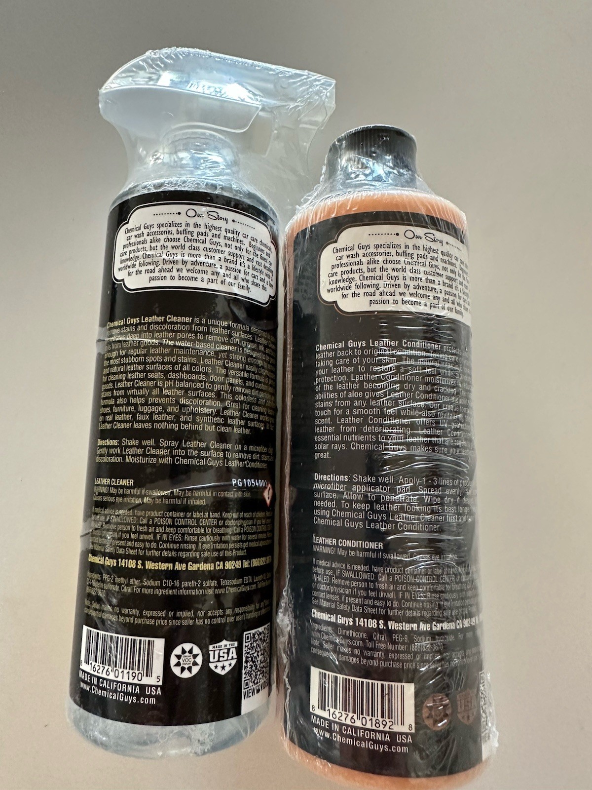 Chemical Guys - Leather Cleaner & Protectant Serum Complete Leather Kit, 2 Pack