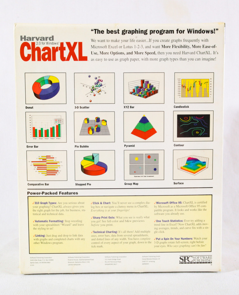 Harvard ChartXL 2.0 for Windows, For Making Graphs, 1995 Upgrade, Sealed