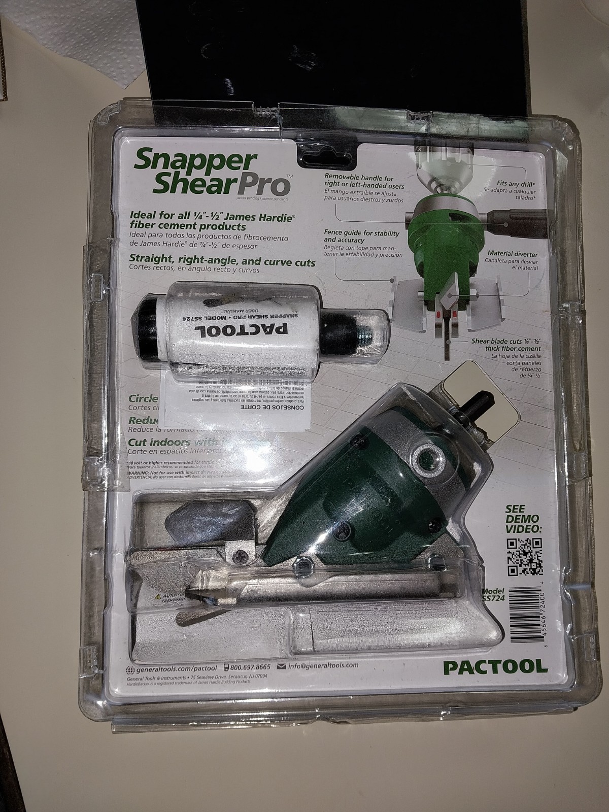 Snapper Shear Pro SS724 Pactool Hardie Backer Cutter