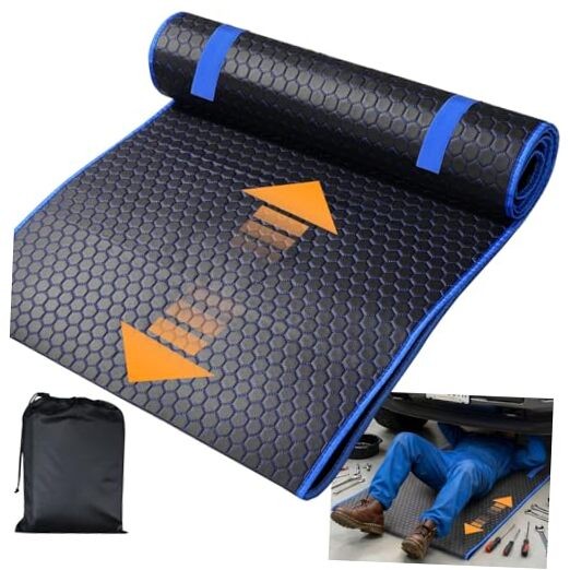 Magic Rolling Creeper Mat - Portable Mechanics Mat for Low Blue & Black