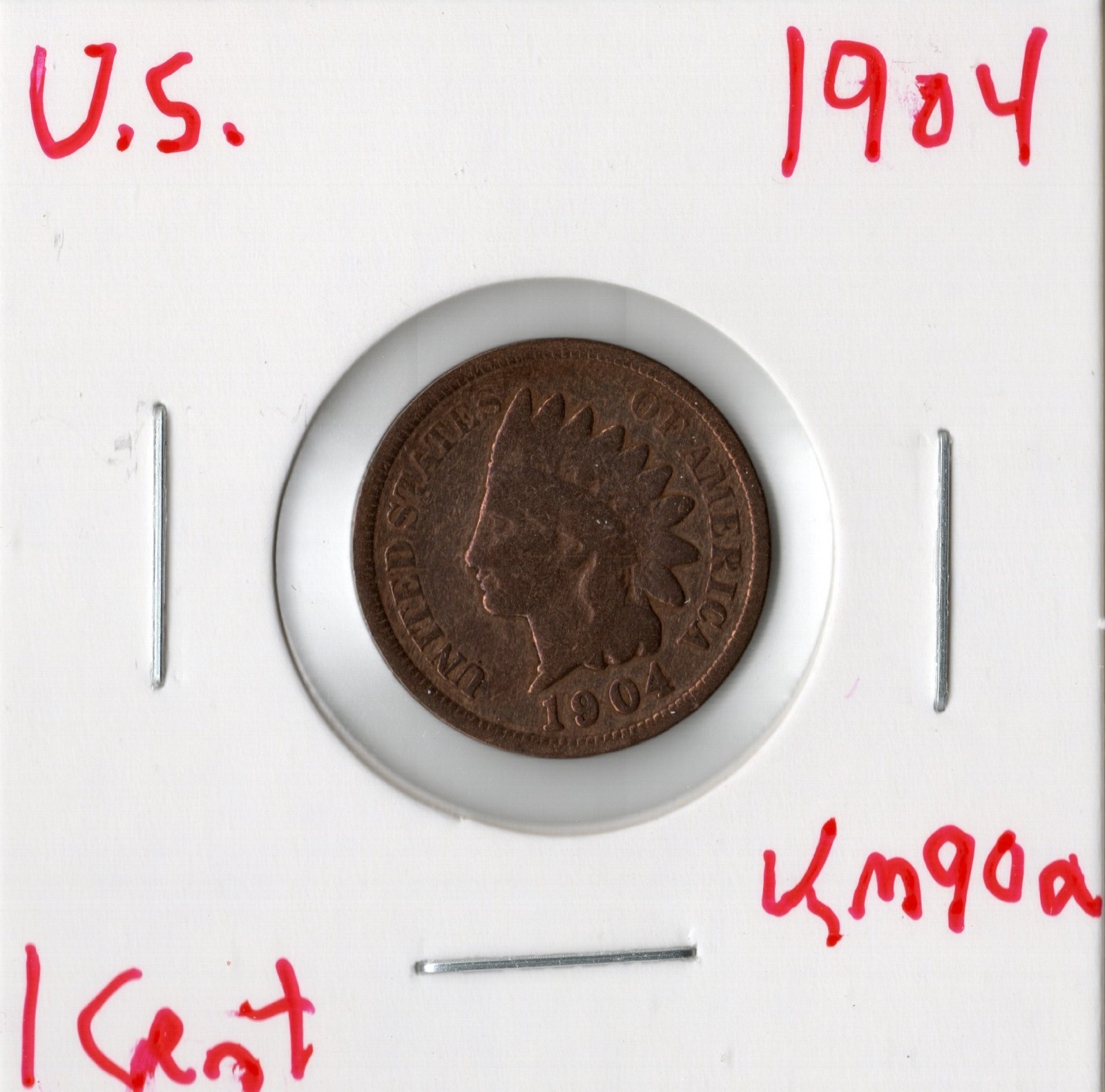 Coin United States Indian Head Cent 1904 KM90a