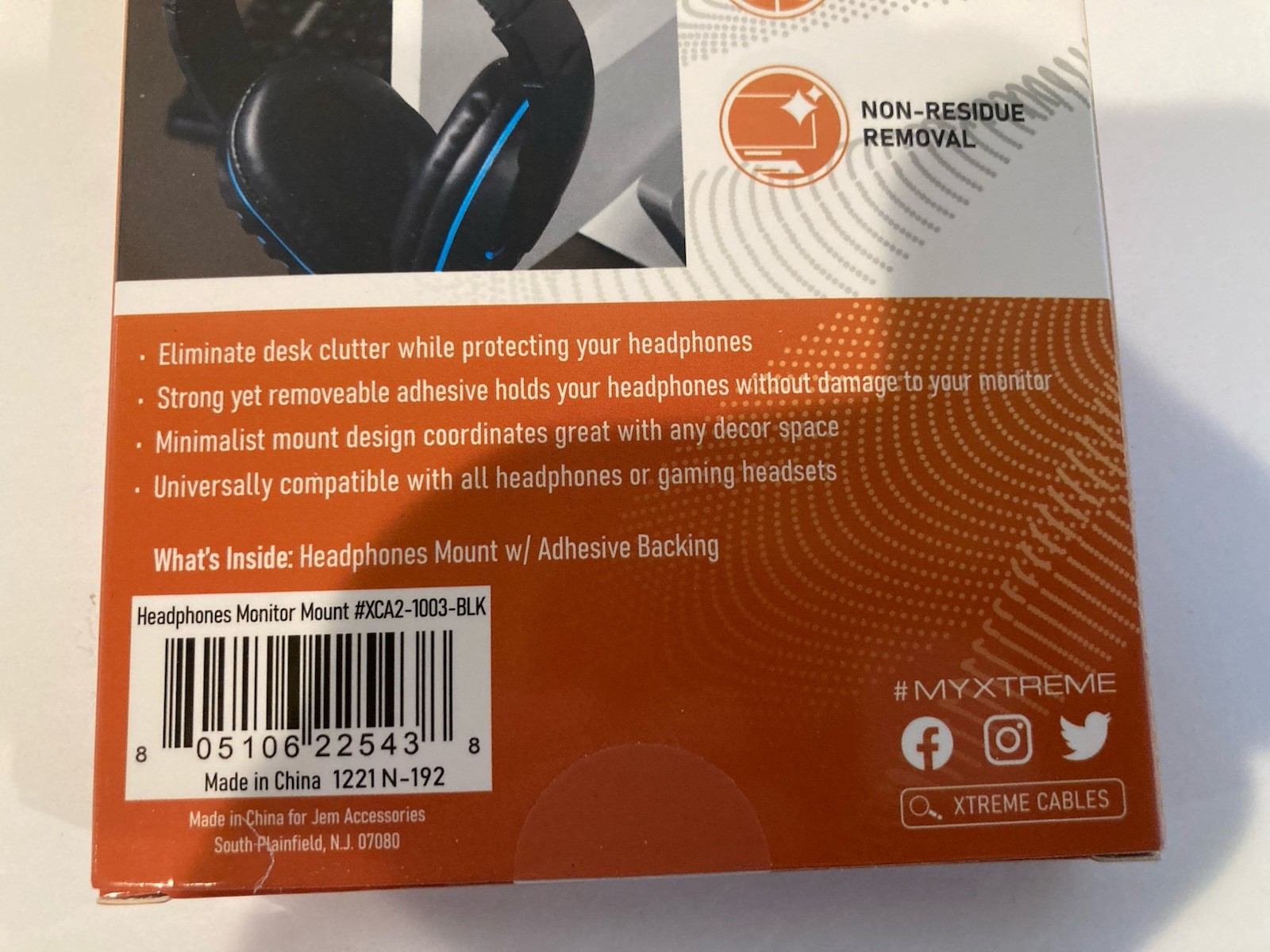 (2)Xtreme Tech Headphone Mount Hanger for Computer Monitors & Desk Organization