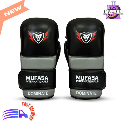 MUFASA UFC Leather MMA Gloves 4oz Open Palm Training & Sparring Gloves Men/Women