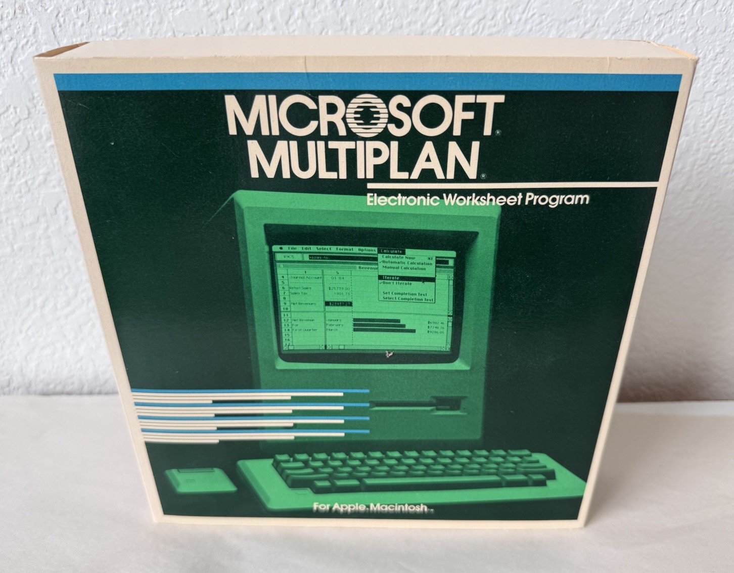 Microsoft MULTIPLAN Electronic Spreadsheet Program Apple Macintosh No Floppy
