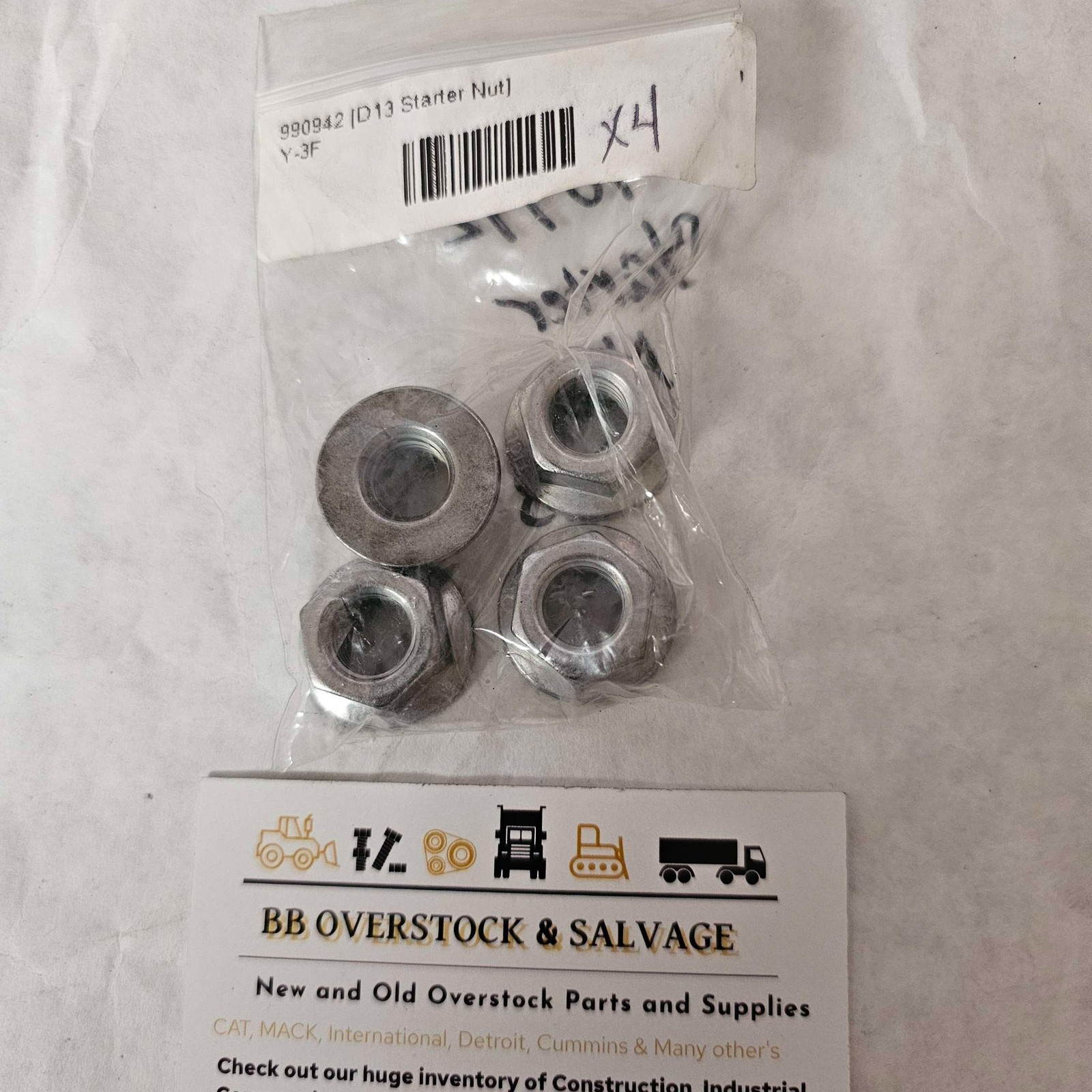 990952 Starter Nut Volvo Mack Truck (4-pack)