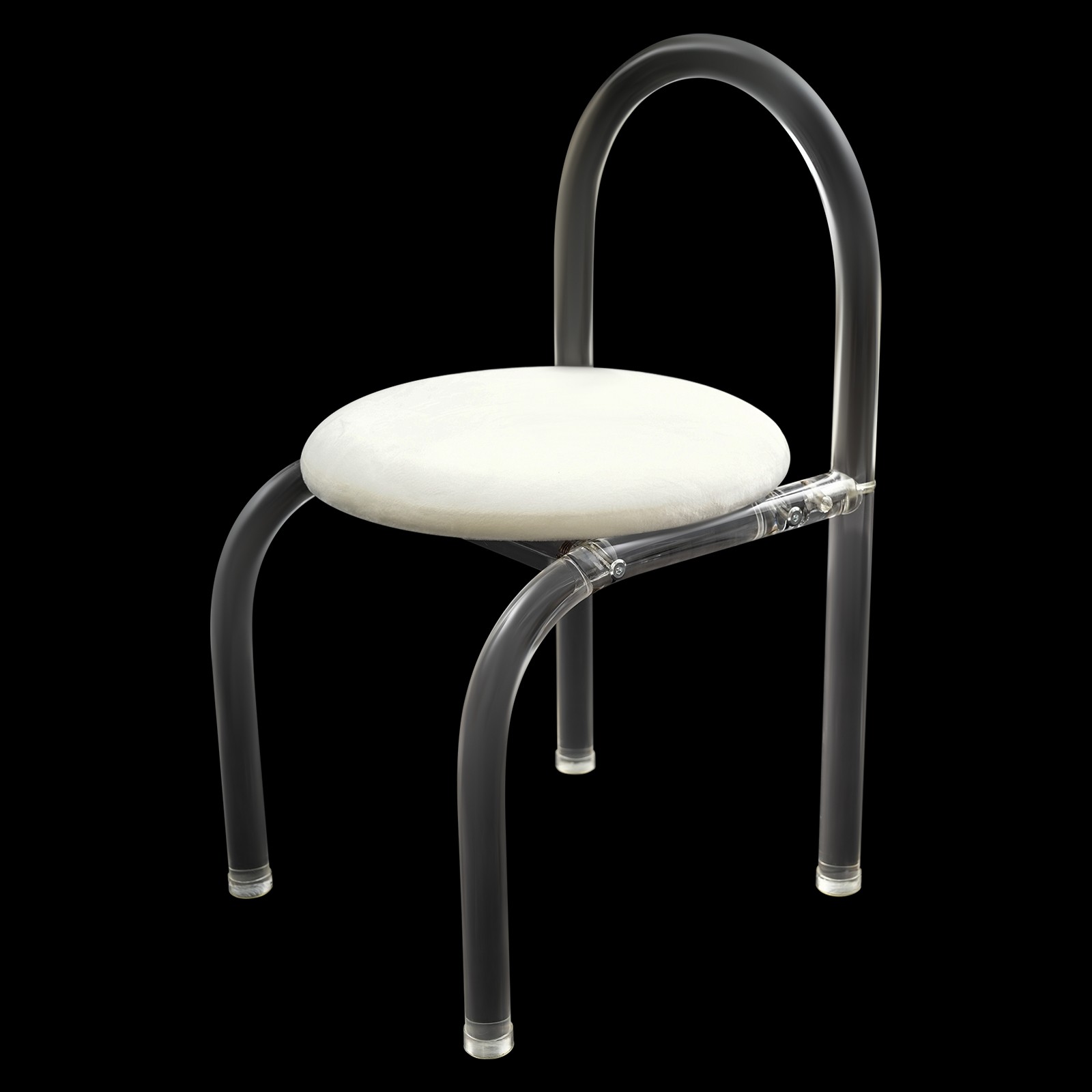 Modern Minimalist Acrylic Clear Desk Chair Makeup Chair 40*40*72cm Velvet White