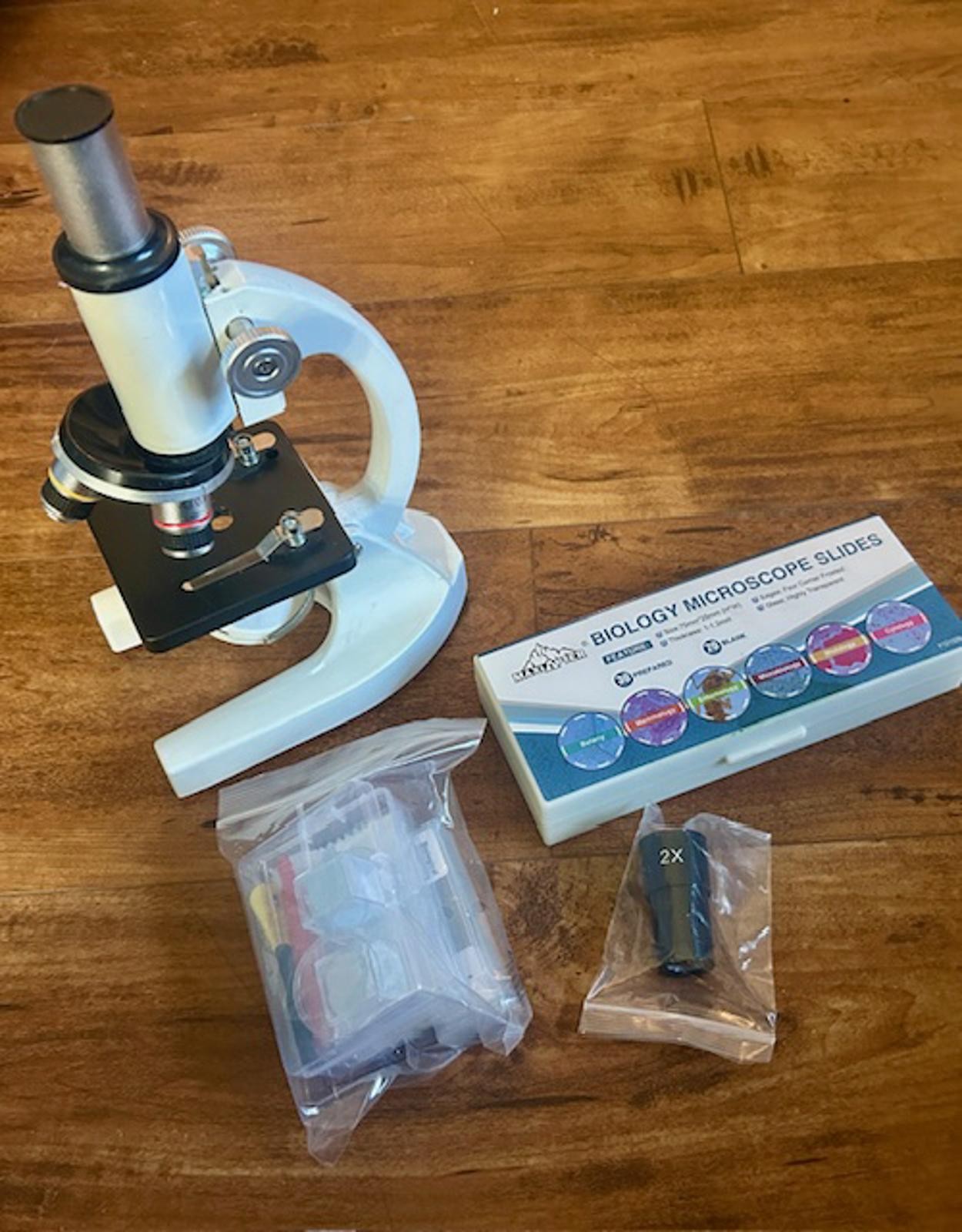 Poothop Compound Microscope 40X-2000X Magnification and Biological Slides Set