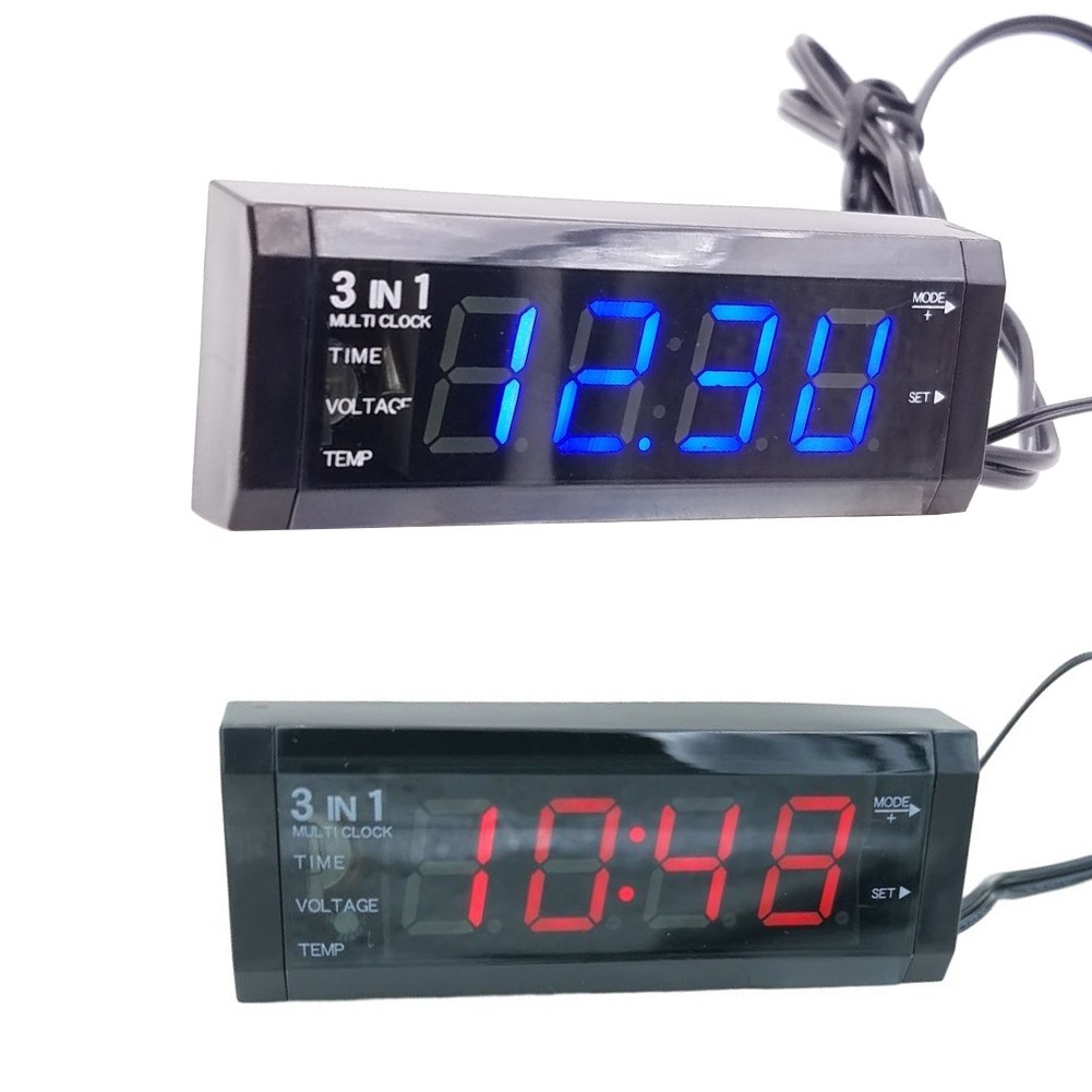 12 Volt Car Multifunction Electronic Watch with Voltmeter Thermometer and Timer