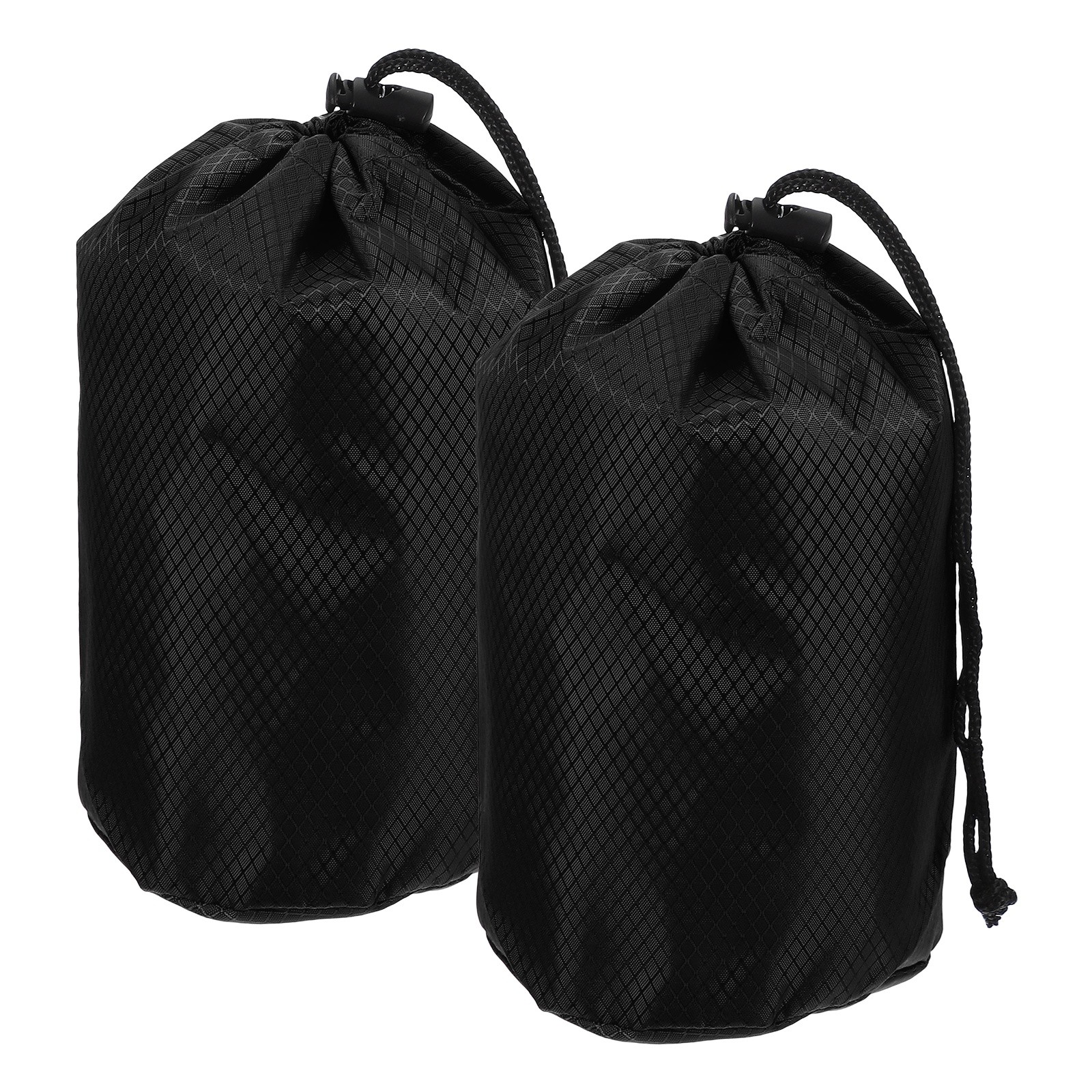 Stuff Sack, Waterproof Ditty Bags with Toggle 4x8In & 2 Pack & Black