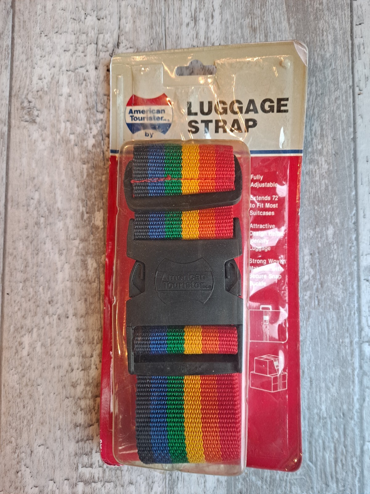 Vtg Suitcase Luggage Strap Rainbow Color Baggage Adjustable American Tourister