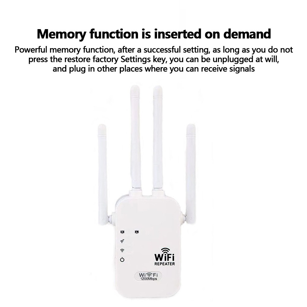 1200Mbps WiFi Range Extender Repeater Wireless Amplifier Router Signal Booster