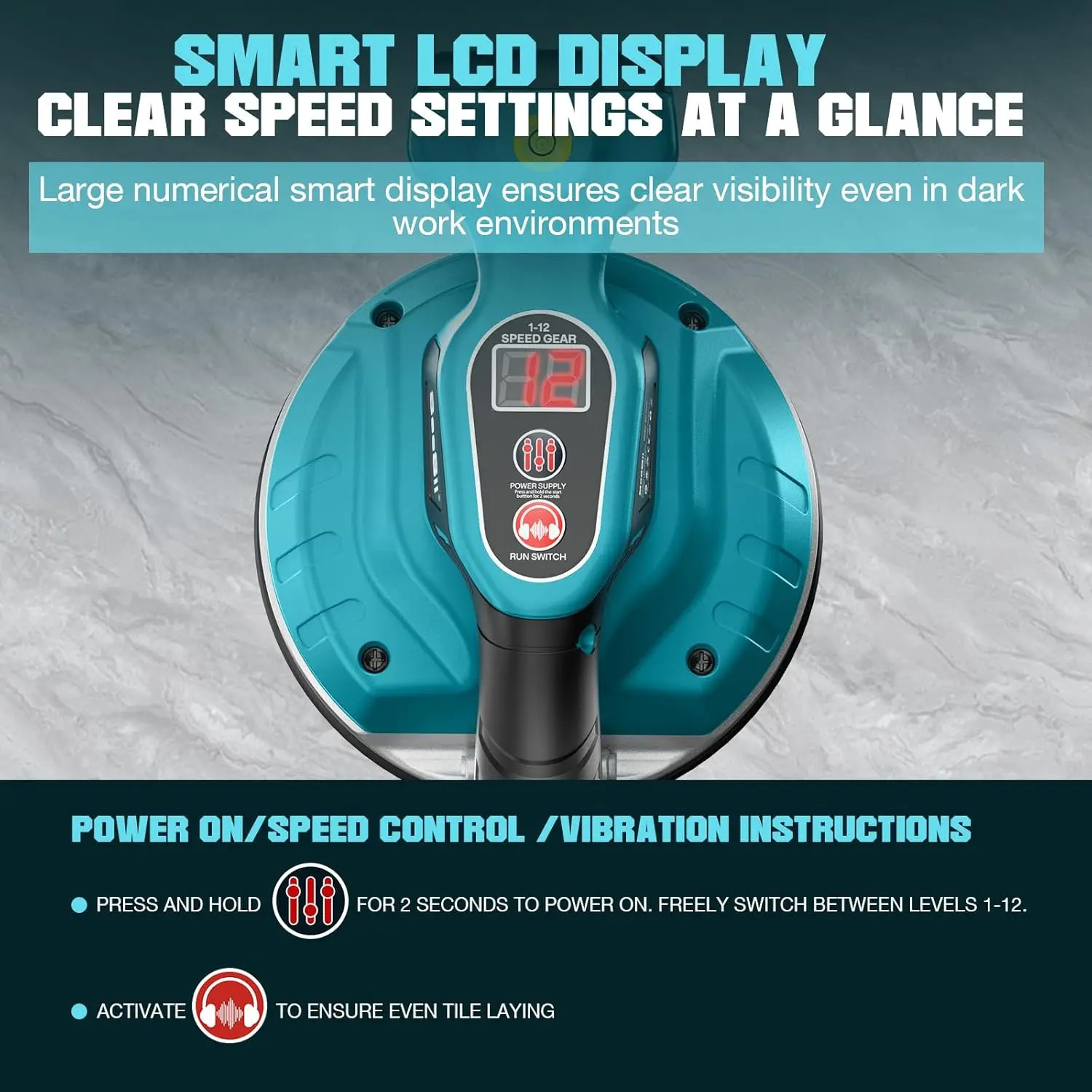 Tile Vibration Tool Cordless Tile Vibrator Leveling Machine 160mm Large Suction
