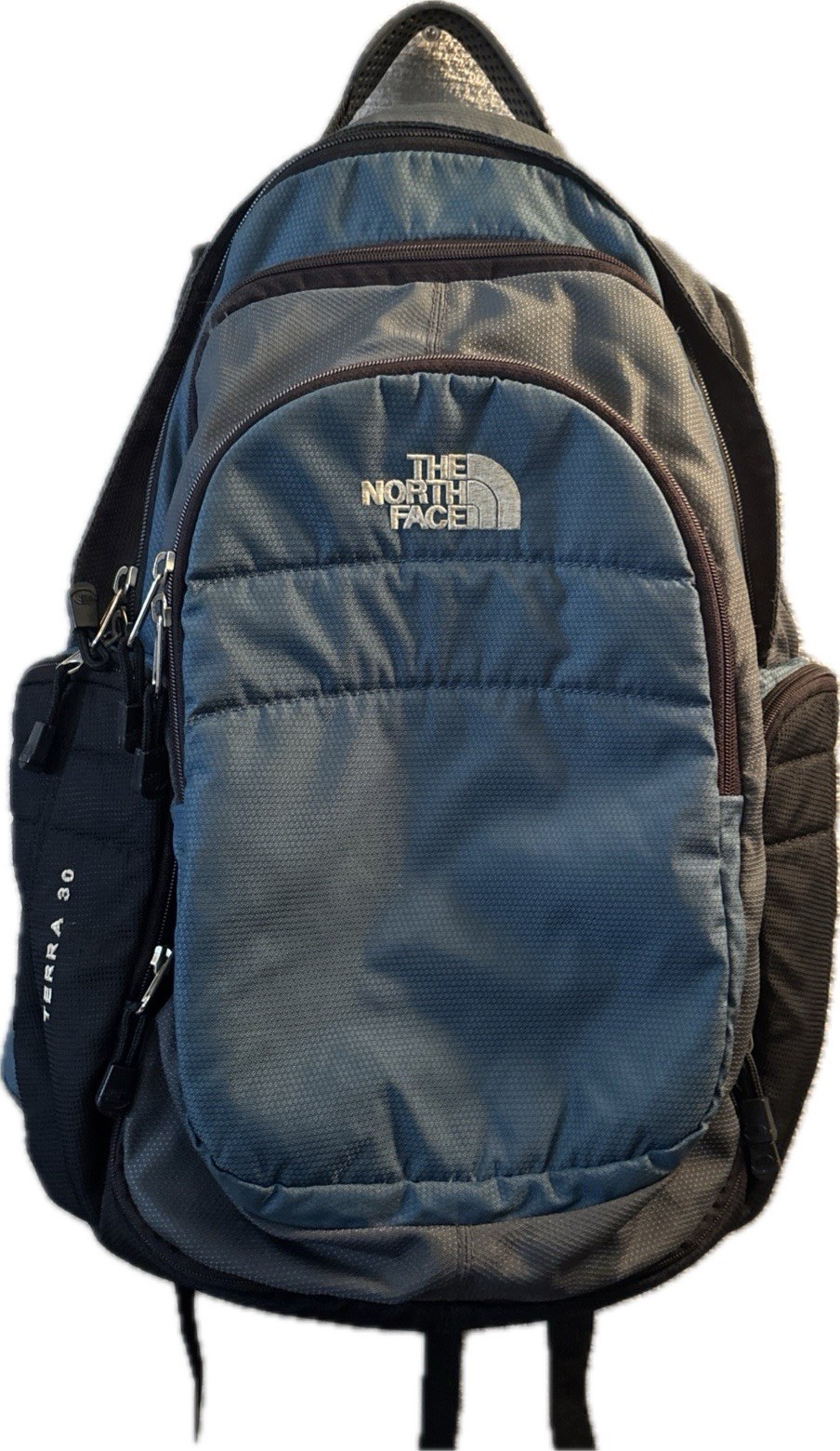 The North Face Terra 30 Hiking Trail Trekking Backpack Blue Gray Outdoor EUC