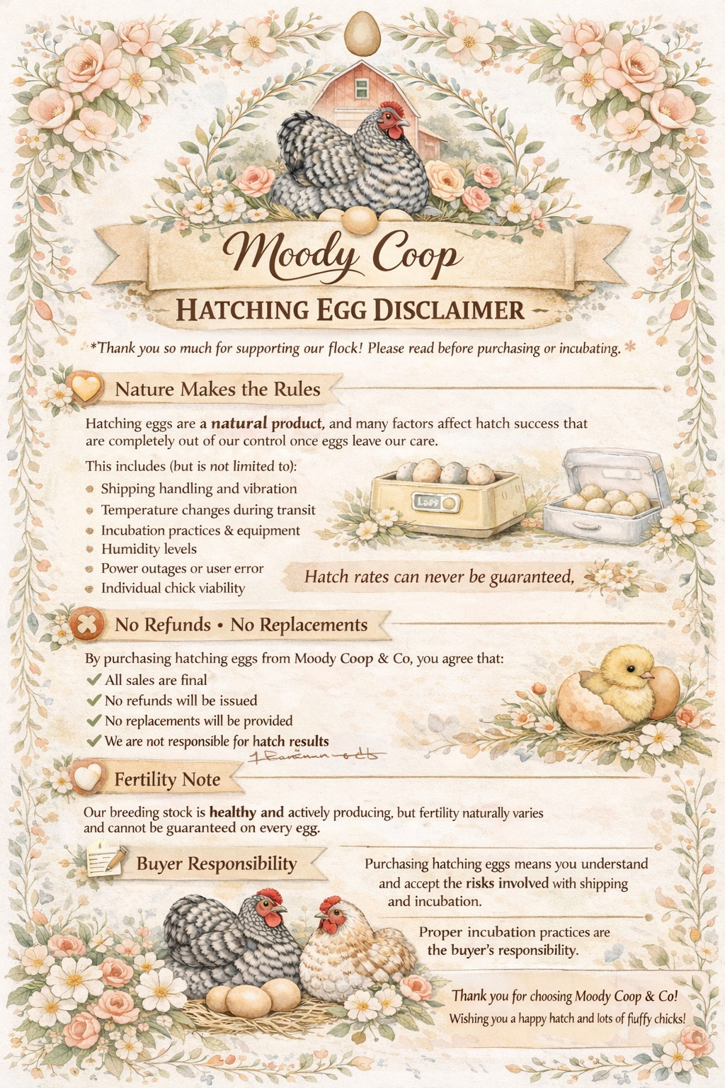 6+ Fertile Large Fowl Barred Cochin Hatching Eggs 🐣