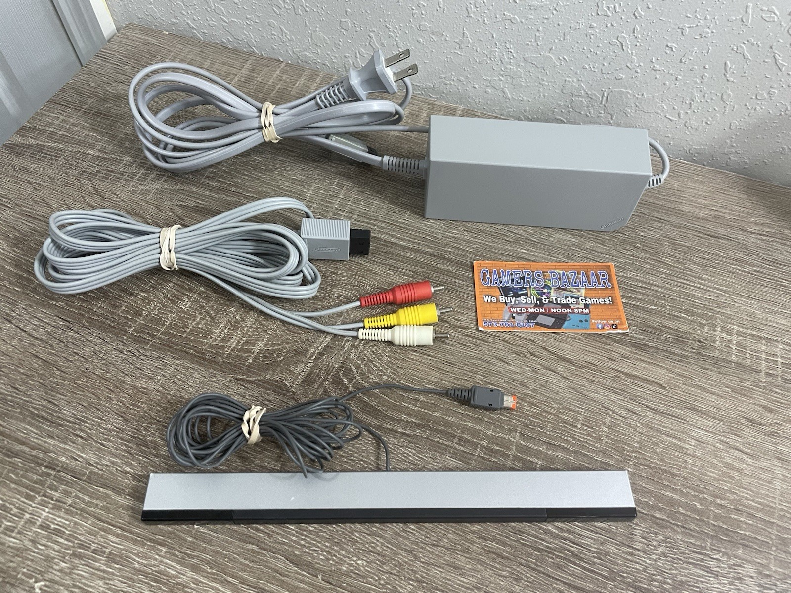 🔌 Nintendo Wii OEM Power Supply TESTED Bundle AV Cable Sensor Bar Bundle  ✅