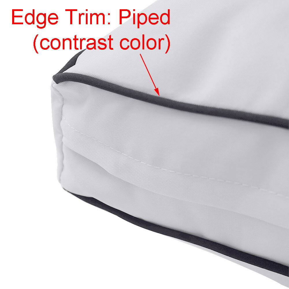 |SLIPCOVER ONLY| S1 Outdoor Bolster Back Pillow Covers Contrast Trim Queen AD101