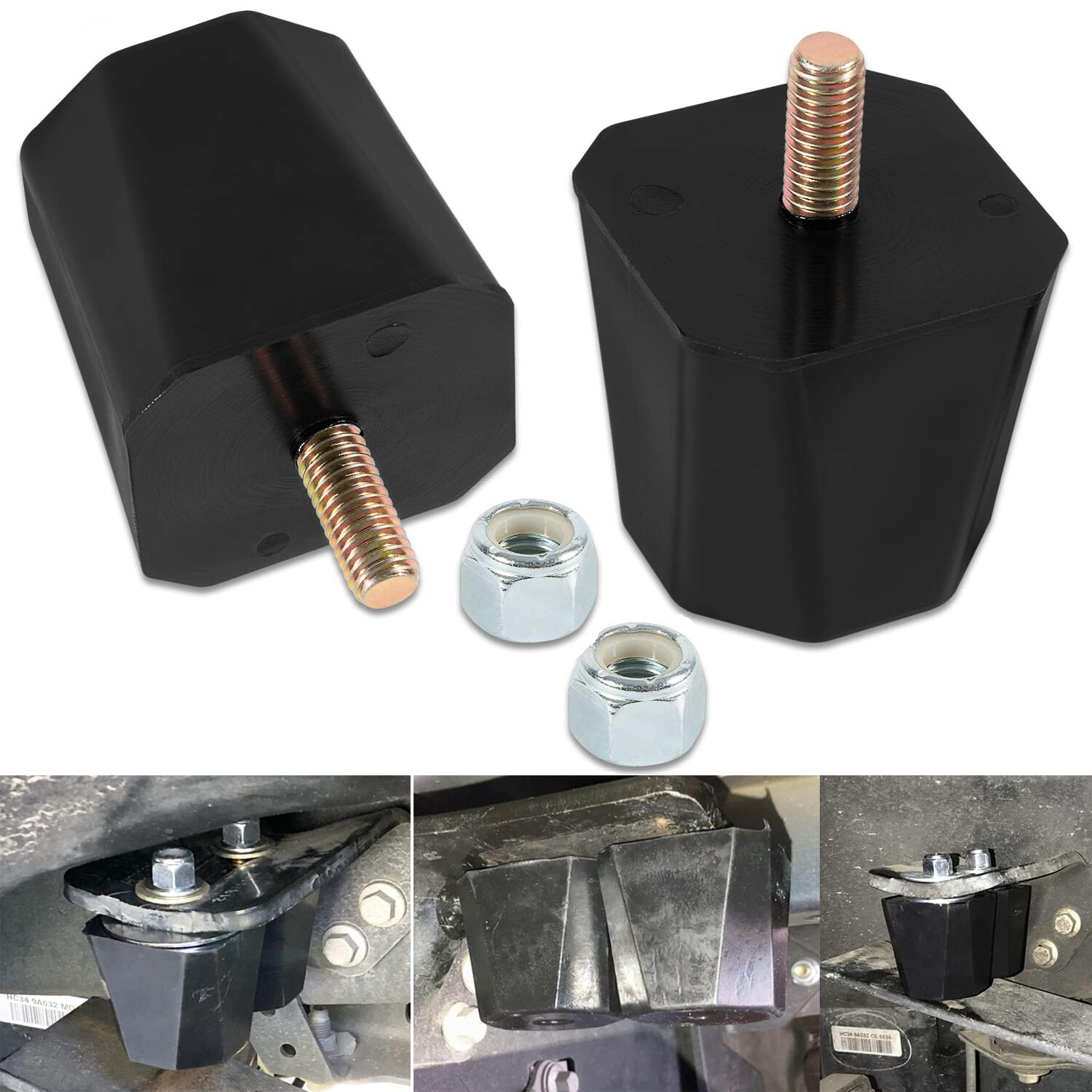 9.9136G Universal Bump Stop Set 2” Tall Suspensions for Overload Spring One Pair