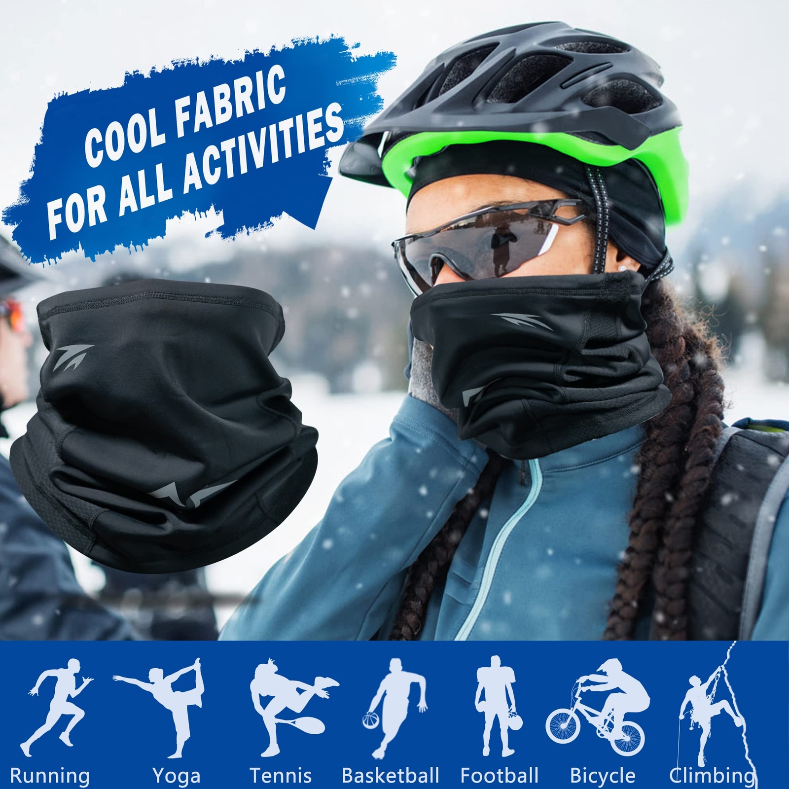 4/3/1 Pack Neck Warmer Multi-Functional Windproof Neck Gaiter Snood for Men W...