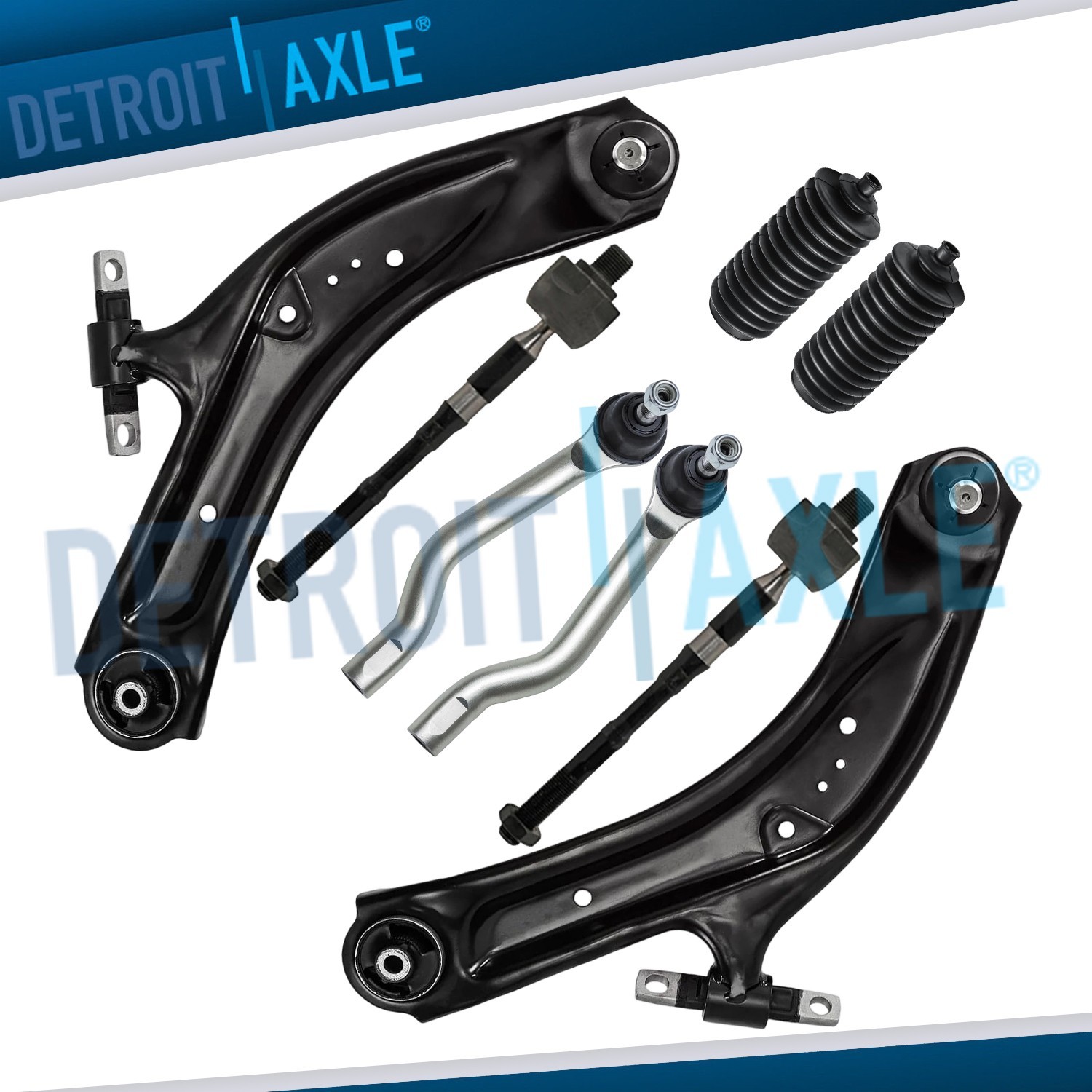 Front Lower Control Arms Tie Rods Boots Kit for 2014 - 2020 Nissan Rogue Sport