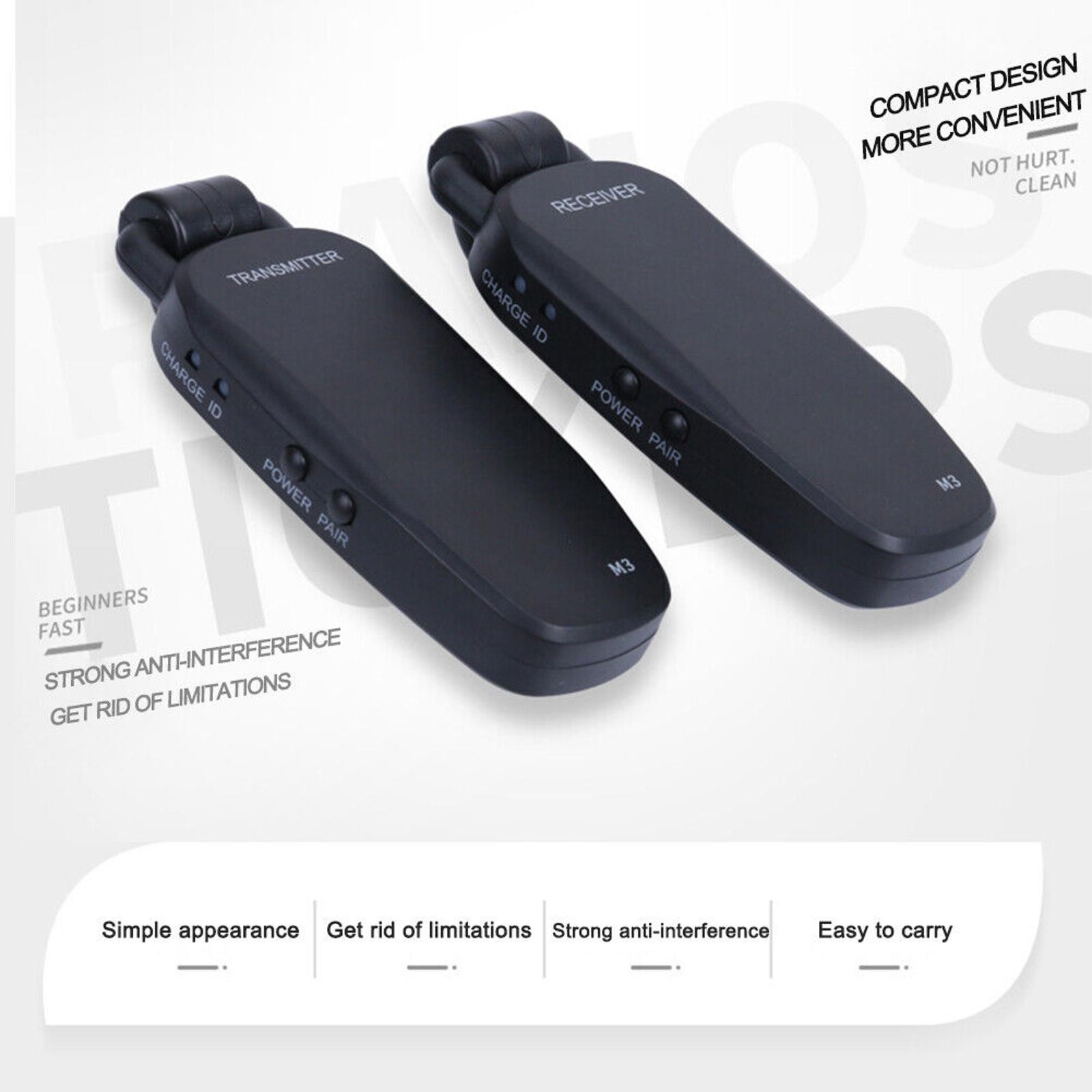 2Pcs M3 Model Digital Wireless Transmitter+Receiver For Electric Guitar Bass