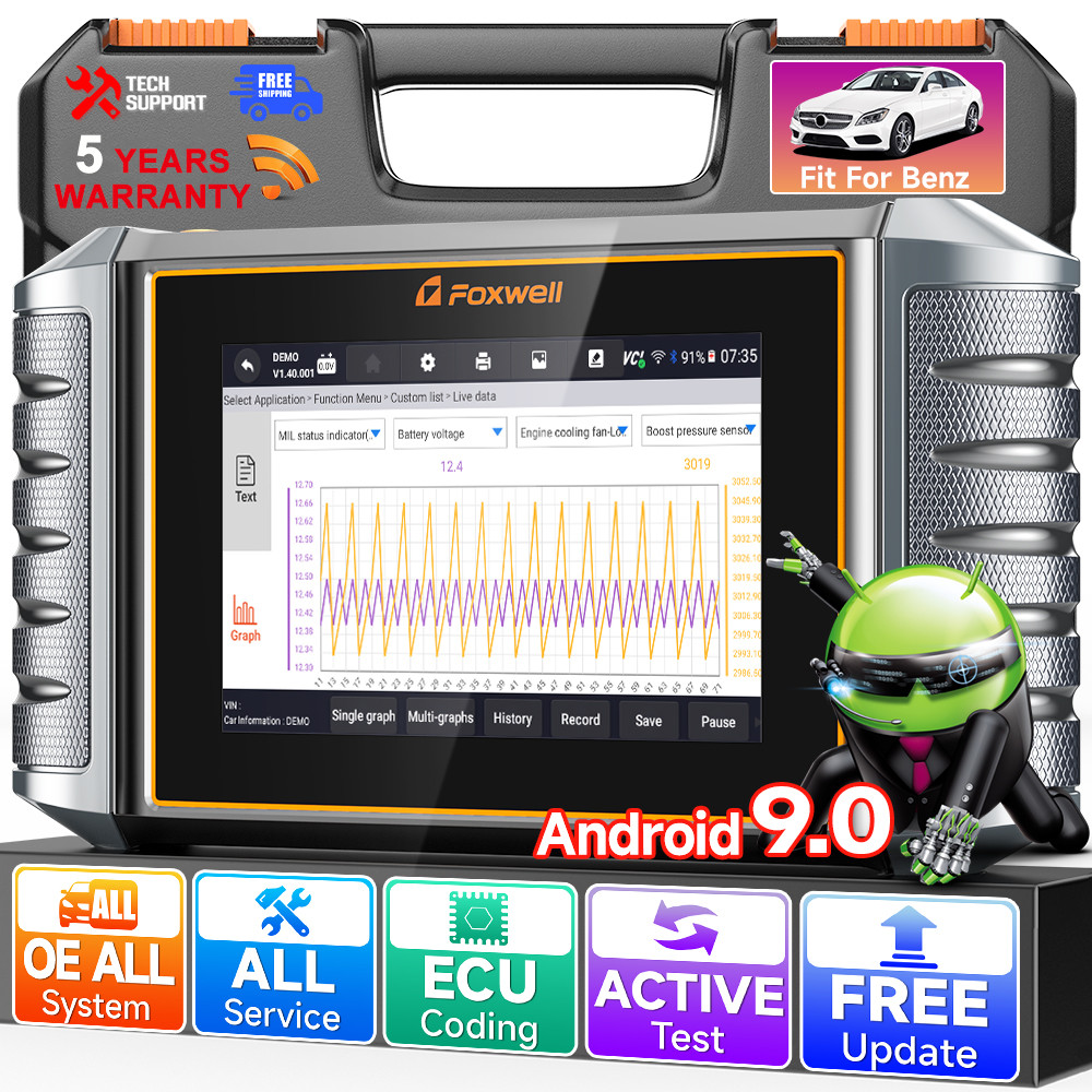 FOXWELL NT710 For Benz Bidirectional OBD2 Scanner Diagnostic Tool EPB Ecu Coding