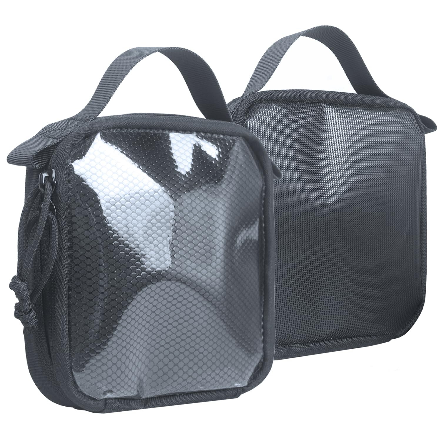 Tactical Mesh Zipper Dump Pouch 6.5" x 6.5" Modular EDC Tool Organizer with H...
