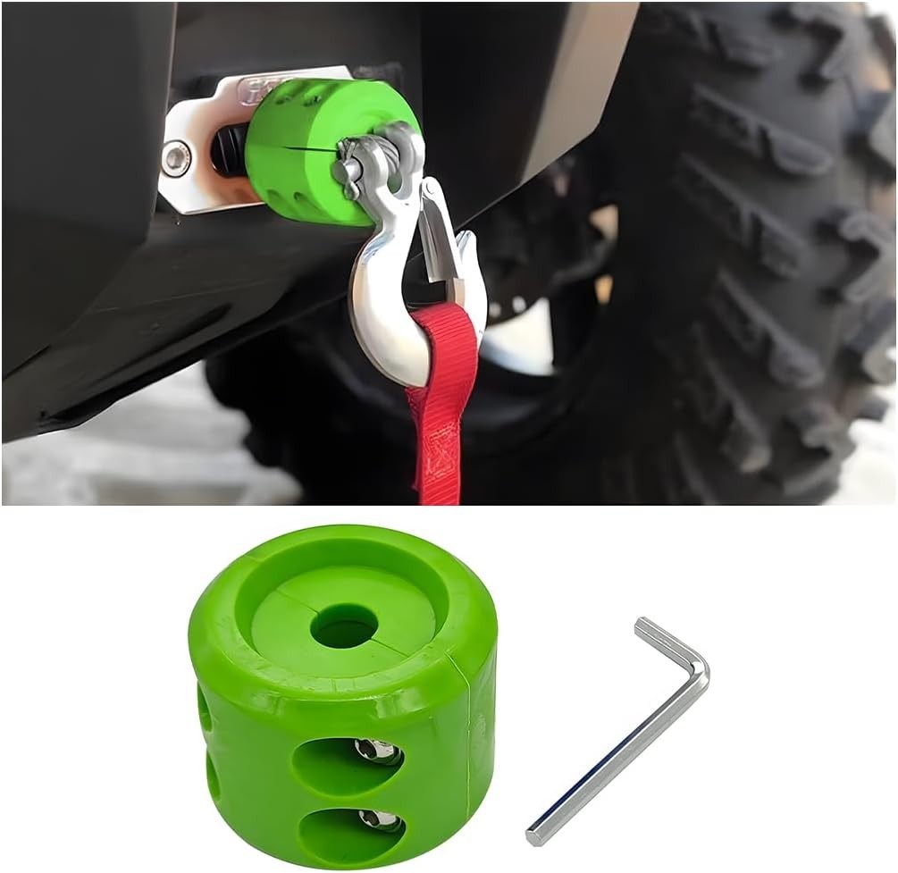 Car Rubber Winch Stopper for ATV UTV Truck, Cable Saver Hook Stop Color: Green