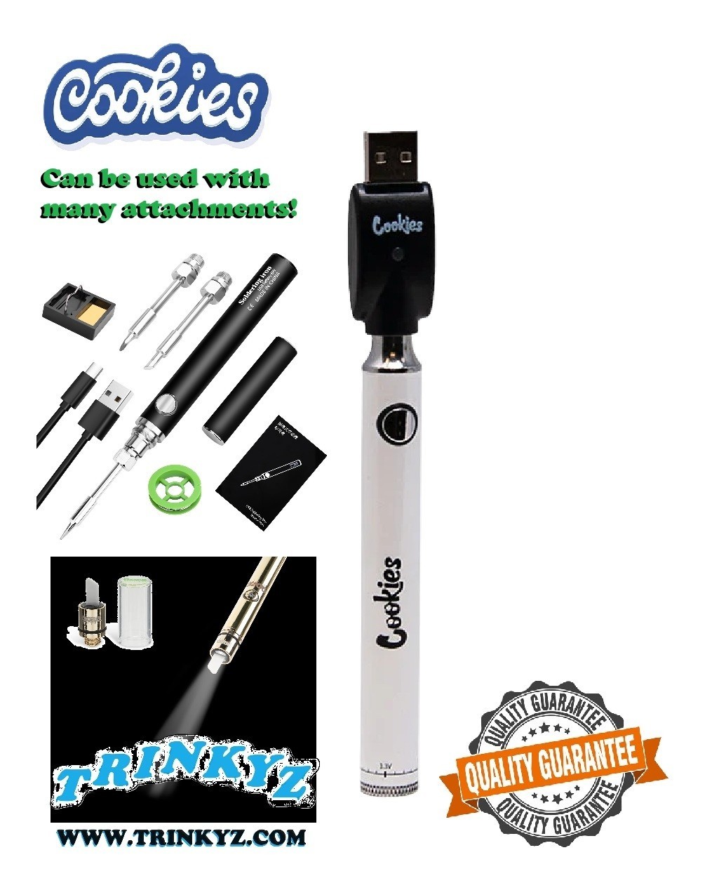 Brand New!!!! Cookies battery pen for soldering, mini light, misc projects-WHITE