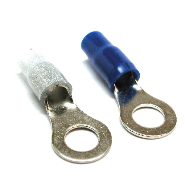 8 Gauge Ring Terminals 20 Pack AWG Wire Crimp Blue Silver 5/16" Hole Contact US