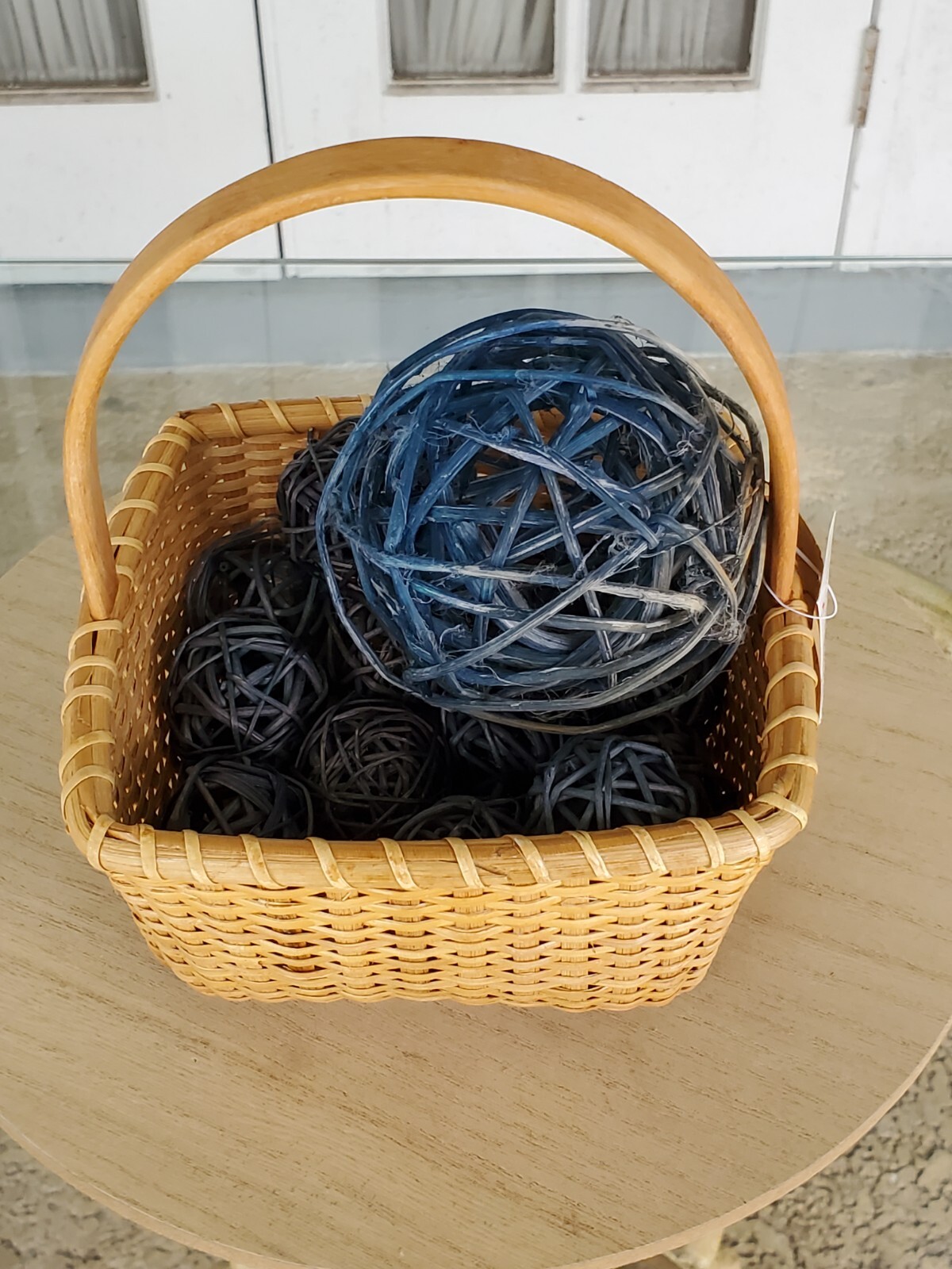 Hand Crafted Basket with Willow Balls, Christmas Tree Shops Home Decor