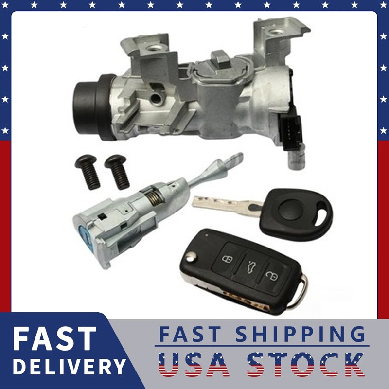 Ignition Switch Door Lock Cylinder For VW Jetta 2006-2018 W/Remote Key