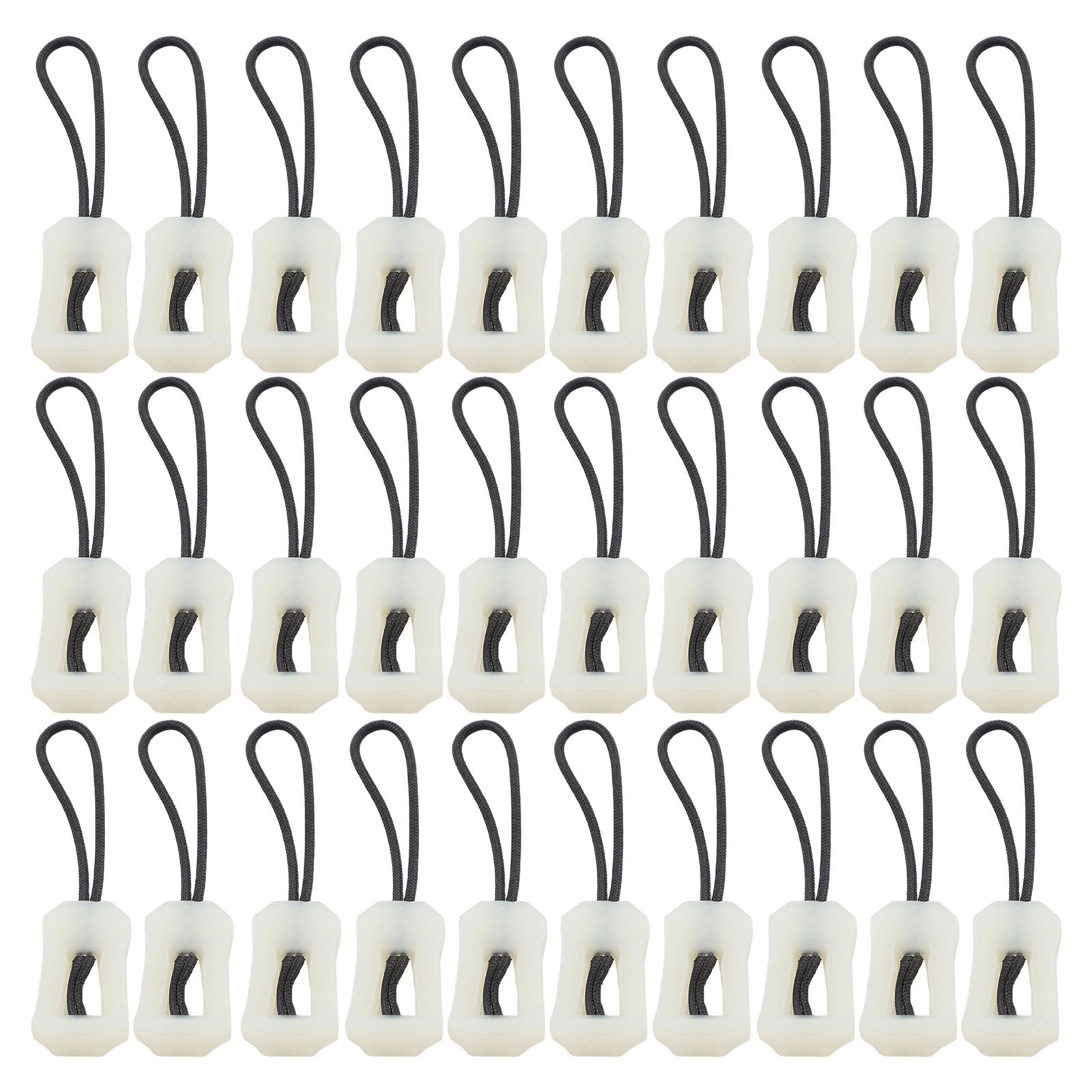 30pcs Luminous Zipper Pulls for Camping Backpack Luggage Replacement Rope