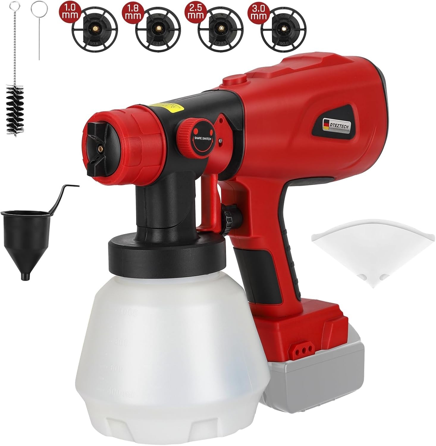 Paint Sprayer for Milwaukee M18 18V Battery, HVLP Spray Paint Gun with Brushl...